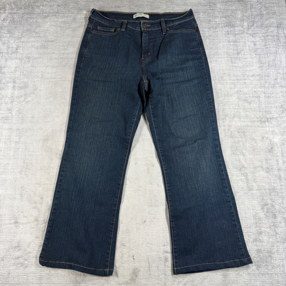 Levis Jeans Womens 12M Dark Wash Blue 512 Perfectly Slimming Bootcut Denim